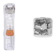 모닝셀러 투명 푸시 클립 곰 + 핀 50p 세트, 1세트 문구/오피스/학용품/수업준비 반품 최저가 6,000원