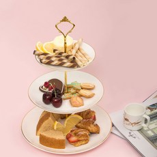 루이앤탑펠 골드라인 3단 디저트 트레이, 골드라인화이트, 1세트 undefined/undefined 반품 최저가 15,600원