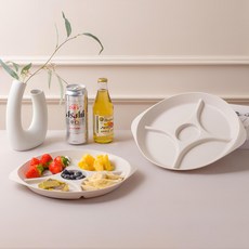 아띠홈 올더플레이트 5칸 나눔접시 2p, 크림, 1세트 주방용품/접시/플레이트 반품 최저가 6,500원