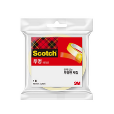 스카치 다용도 테이프 리필 18mm x 20m, 투명, 1개 문구/오피스/사무용품 전문관 반품 최저가 1,360원