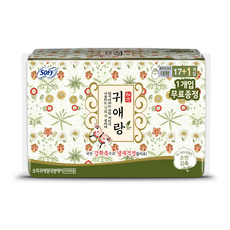 쏘피 귀애랑 생리대 날개형, 대형, 18개입, 1개 생활용품/일반생리대 반품 최저가 4,560원