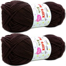 행복뜨기 키즈볼 코튼 뜨개실, 662 진밤색, 2개 홈인테리어/실 반품 최저가 3,240원