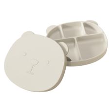 폴레드 유아용 폴쿵 실리콘 5구 흡착식판 + 뚜껑 세트, 버터크림, 1세트 주방용품/밀폐저장/도시락 반품 최저가 27,200원