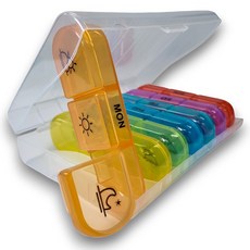 네스팅홈 요일별 21칸 끼니별 알약 케이스 투명 7색, 1세트 생활용품/건강/의료용품 반품 최저가 5,100원