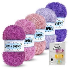 니뜨 허니 버블수세미 뜨개실 90g x 5p + 수세미 도안 9종 세트, 1세트, 07 퍼플 B모음 홈인테리어/DIY 패키지 반품 최저가 12,860원