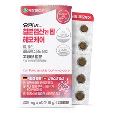 유한메디카 철분 엽산 엔 탑 헤모케어 18g, 60정, 1개 헬스_건강식품/비타민/미네랄 반품 최저가 10,820원