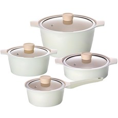 쿠킨 인덕션 세라믹 냄비 세트 4개, 레몬민트, 편수 16cm + 양수 18cm + 양수 24cm + 전골 20cm, 1세트 주방용품/냄비/프라이팬 반품 최저가 88,140원