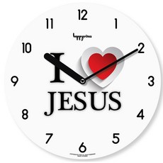 해피바이러스 아이 러브 지저스 크라이스트 인테리어 저소음 벽시계, 2077 아이러브지저스 홈인테리어/홈데코/디퓨저 반품 최저가 10,220원