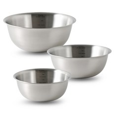 모다키친 계량눈금 스텐 믹싱볼 3종 세트, 1세트, 믹싱볼 19cm + 믹싱볼 22cm + 믹싱볼 24cm 주방용품/주방조리도구 반품 최저가 15,990원