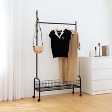 트리팜 샤르망 1단 수납 이동식 스탠드 행거 90, 블랙 홈인테리어/침실가구 반품 최저가 26,560원