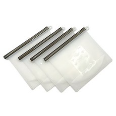 내집내산 다회용 실리콘 지퍼백 1000ml, 20.5 x 27.5 cm, 4개, 1세트 주방용품/일회용품/종이컵 반품 최저가 6,710원