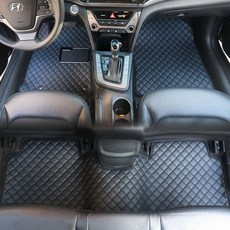 지엠지모터스 차량용 카매트 바닥 장판 시공효과 플로어매트 1열 + 2열 세트, 현대_코나 SX2 가솔린(2023~), 올블랙 자동차용품/인테리어 반품 최저가 25,330원