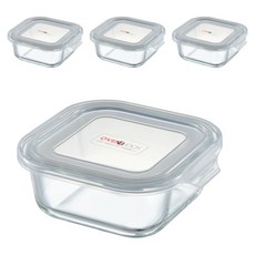 오븐락 원터치 정사각 4호 밀폐용기, 4개, 180ml 주방용품/밀폐용기/반찬통 반품 최저가 6,120원