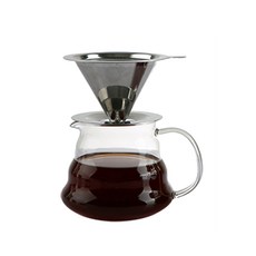 칼딘 세미퍼머넌트 스텐 핸드드립 세트 FD-01, 드리퍼 1-2인용+드립서버+서버뚜껑, 370ml, 1세트 주방용품/주전자/커피/티용품 반품 최저가 15,300원