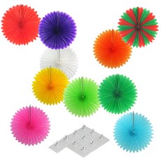 파티쇼 페이퍼휠 10종 + 마운트 10p 세트, 페이퍼휠(오렌지, 화이트, 라임그린, 라이트블루, 핑크, 퍼플, 옐로우, 그린, 레드, 레드 + 그린), 마운트(혼합 색상) 문구/오피스/파티/이벤트 반품 최저가 10,080원