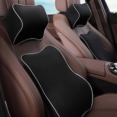 킨톤 차량용 메모리폼 베이직 목쿠션 + 허리쿠션 세트, 블랙, 1세트 자동차용품/인테리어 반품 최저가 12,670원