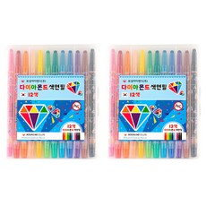 보성아이엔디 다이아몬드 다이알 색연필, 12색, 2개 문구/오피스/학용품/수업준비 반품 최저가 4,890원