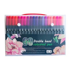 심플라인 전문가용 수성 컬러 브러쉬 캘리그라피 붓펜, 60색 혼합, 60개 문구/오피스/미술/화방용품 반품 최저가 9,310원