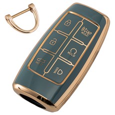 벤딕트 자동차 골드라인 TPU 제네시스 키케이스 스마트 키홀더 GV60 GV70 GV80 G70 G80 G90, 그레이블루, 제네시스 01 자동차용품/인테리어 반품 최저가 5,640원
