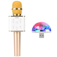 코시 무선 블랑 블루투스 마이크 + 휴대용 USB 미러볼 세트, 마이크(SP3236MKBT), 미러볼(LL3198UB), 골드 undefined/undefined 반품 최저가 13,030원