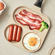 코멧 키친 3구 에그팬 (인덕션 사용 가능), 210mm, 1개 주방용품/1인가구 주방용품 반품 최저가 12,750원