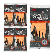 쓰리엠 슈퍼 그립 200 안전장갑 양손세트, 오렌지, 5세트 홈인테리어/안전/호신용품 반품 최저가 5,180원