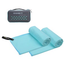 4몬스터 극세사 마이크로화이바타월 스몰 2p + EVA 케이스 세트, 라이트블루, 1세트 스포츠/레저/기타스포츠 반품 최저가 19,760원