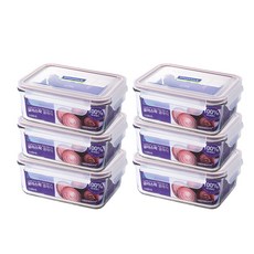 글라스락 퍼플에디션 직사각 밀폐용기, 6개, 1.1L 주방용품/밀폐용기/반찬통 반품 최저가 46,430원