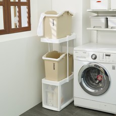 라이피스트 서랍형 이동식 빨래바구니 2단, 베이지 홈인테리어/청소/세탁용품 반품 최저가 22,950원