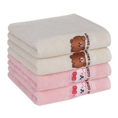 라인프렌즈 미니 브라운앤프렌즈 페이스 세면타월 2종 x 2p 세트 130g 면사, 베이지, 핑크, 1세트 홈인테리어/수건/타월 반품 최저가 18,620원