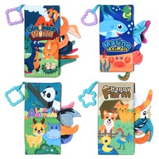 오즈토이 유아용 라르고 컬러 헝겊 꼬리 촉감책 4종 세트, 공룡, 바다생물, 동물, 농장, 1개 완구/취미/신생아/영아완구 반품 최저가 18,800원