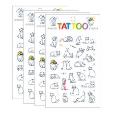쁘띠팬시 쁘띠타투 TS013, 캣, 4개 문구/오피스/파티/이벤트 반품 최저가 5,670원