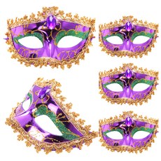 리빙다 베네치아 유광 반가면 5p, 퍼플, 5개 문구/오피스/파티/이벤트 반품 최저가 9,120원