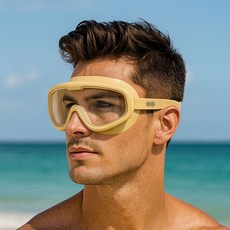 장사부 성인용 와이드 뷰 스윔 고글 수경, 베이지, 1개 스포츠/레저/기타스포츠 반품 최저가 7,220원