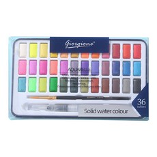 알로데 베이직 수채화 고체 물감 TYPE 03, 36색 문구/오피스/미술/화방용품 반품 최저가 6,030원