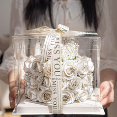 조화 마음을 전하는 특별한 비누장미꽃 왕관 케이크 대형, 화이트 대형, 1개 홈인테리어/원예/가드닝 반품 최저가 43,920원