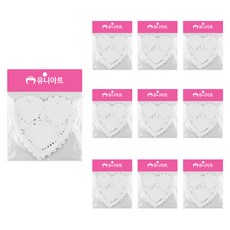 유니아트 하트 종이 레이스 도일리 페이퍼 소, 흰색, 10개 문구/오피스/데코/포장용품 반품 최저가 5,400원