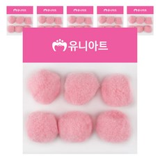 유니아트 1000 퐁퐁 40mm, 분홍, 6개 문구/오피스/학용품/수업준비 반품 최저가 3,230원