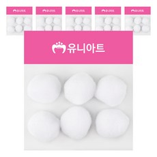 유니아트 1000 퐁퐁 40mm, 흰색, 6개 문구/오피스/학용품/수업준비 반품 최저가 3,630원