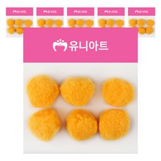 유니아트 1000 퐁퐁 40mm, 주황, 6개 문구/오피스/학용품/수업준비 반품 최저가 2,430원