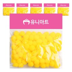 유니아트 1000 퐁퐁 12mm, 노랑, 6개 문구/오피스/학용품/수업준비 반품 최저가 3,330원
