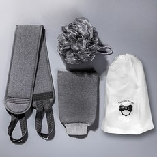 유니힐 모던 샤워 타월 3p 세트 + 파우치, 그레이, 3개입, 1세트 홈인테리어/샤워타월/때수건 반품 최저가 5,460원