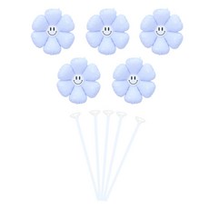 피앤비유니티 무광스마일 데이지 풍선 5p + 스틱 5p 세트, 03 라벤다, 1세트 문구/오피스/파티/이벤트 반품 최저가 3,270원