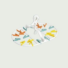 아로마트 휴대용 접이식 빨래 건조대 타원형 20클립, 화이트 생활용품/빨래건조대 반품 최저가 2,070원