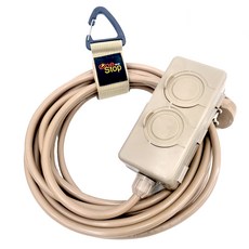 원스탑 밀리터리 캠핑 전기연장선 야외 멀티탭 2구 + 벨크로비너 랜덤발송 SEU-TK25, 5m, 베이지, 1세트 홈인테리어/생활전기용품 반품 최저가 14,140원