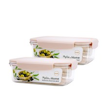 마이리브앳홈 전자렌지 냉동 가능 밀폐용기, 900ml, 2개 주방용품/밀폐용기/반찬통 반품 최저가 7,830원