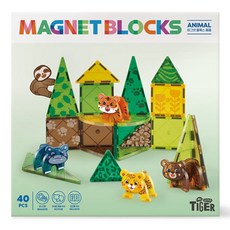 마이리틀타이거 아동용 마그넷 동물 블록스 세트 40p, 혼합색상, 1개 완구/취미/블록놀이 반품 최저가 35,910원