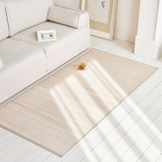 룸앤홈 더쿨한 대나무 매트 1인용, 내추럴(대나무), 아이보리(바이어스) 홈인테리어/원목/대자리 반품 최저가 15,960원