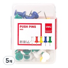 델리 칼라 압핀 0021, 35개입, 5개 문구/오피스/사무용품 전문관 반품 최저가 4,520원