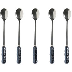 모다키친 버블펄 스텐 롱 티스푼 블랙, 5개, 단품 주방용품/티용품 반품 최저가 3,960원